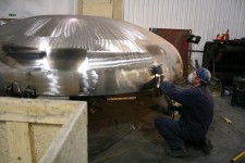 Polishing of the dome in the workshop