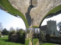 Reflections on the polished surface before water is switched on