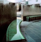 Entrance to the square through the water wall