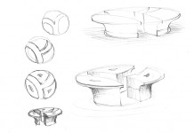 Sketches for the bronze sculpture