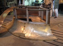 One of the pieces being assembled