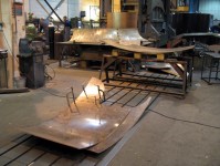 Cutting the bronze sheets