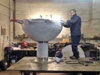 The finished sculpture prepared for despatch