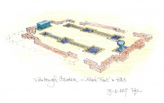 Plan view of the Altar, Font and rills